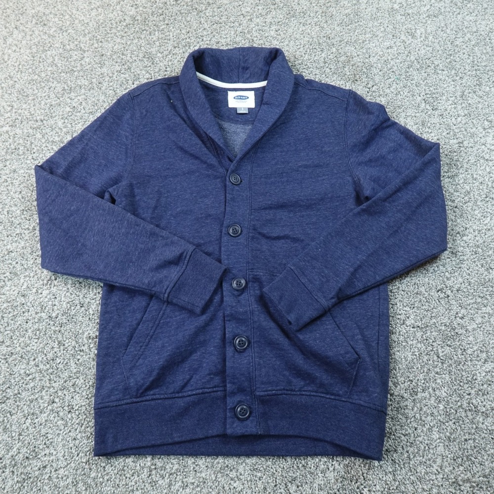Old Navy Cardigan Mens S Navy Blue Heather Shawl Collar Knit Unstructured Blazer